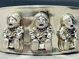 Very Unique Vintage Southwest Sterling Silver Storyteller Bracelet Cuff-Nativo Arts
