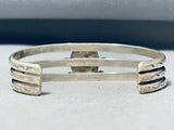 Gorgeous Vintage Native American Navajo Signed Damale Turquoise Sterling Silver Bracelet-Nativo Arts