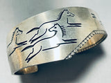 Running Horses Vintage Native American Navajo Sterling Silver Bracelet-Nativo Arts