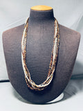 Very Unusual!! Vintage Santo Domingo 2 Tone Heishi Sterling Silver Necklace-Nativo Arts