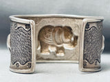 Huge Vintage Southwest Elephnt Sterling Silver Bracelet Cuff-Nativo Arts