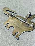 Adorable Vintage Laguna/ Native American Hopi Sterling Silver Cat Pin/ Pendant-Nativo Arts
