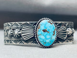 Important Red Mountain Turquoise Vintage Native American Navajo Sterling Silver Bracelet-Nativo Arts