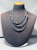 Dropdead Gorgy!! Vintage Native American Navajo Sterling Silver Bead Necklace-Nativo Arts