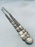 Rounded Basket Bead Vintage Native American Navajo Hand Tooled Sterling Silver Necklace-Nativo Arts