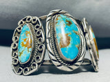 Opulent Vintage Native American Navajo #8 Turquoise Sterling Silver Bracelet-Nativo Arts