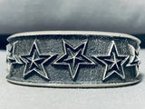 Aaron Andersen Native American Navajo Sterling Silver Star Bracelet-Nativo Arts