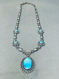Jan Popovich Vintage Native American Navajo Turquoise Sterling Silver Necklace-Nativo Arts