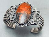 One Of The Best Vintage Native American Navajo Petrified Wood Sterling Silver Bracelet-Nativo Arts