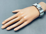Juan Willie Opal Inlay Vintage Native American Navajo Sterling Silver Bracelet-Nativo Arts