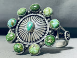 Harry Yazzie Vintage Native American Navajo Damale Turquoise Sterling Silver Bracelet-Nativo Arts