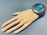 Native American Rare Early Hallmark! Vintage Orville Tsinnie Turquoise Sterling Silver Bracelet-Nativo Arts