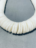 Native American Most Fab!! Vintage Santo Domingo White Shell Sterling Silver 195 Grams Necklace-Nativo Arts