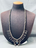 Late 1800's Early 1900's Vintage Native American Navajo Turquoise Squash Blossom Necklace-Nativo Arts