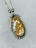 One Of The Best Vintage Native American Navajo 8 Turquoise Heishi Sterling Silver Necklace-Nativo Arts