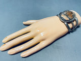 Painted Desert Vintage Native American Navajo Sterling Silver Petrified Wood Bracelet-Nativo Arts