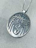 Important Vintage Native American Hopi Signed Sterling Silver Spider Necklace-Nativo Arts