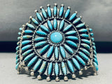 Native American Needles Of Turquoise Vintage Zuni Sterling Silver Cluster Bracelet-Nativo Arts