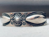 1920's Vintage Native American Navajo Hand Tooled Sterling Silver Bracelet Cuff-Nativo Arts
