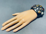 Earth Stone!! Vintage Sterling Silver Bracelet Cuff Wide-Nativo Arts