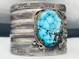 Statement Vintage Native American Navajo Blue Diamond Turquoise Sterling Silver Bracelet-Nativo Arts