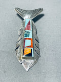 Fantastic Vintage Signed Sleeping Beauty Turquoise Sterling Silver Pendant-Nativo Arts