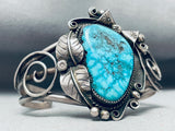 Museum Vintage Native American Navajo Carico Lake Turquoise Sterling Silver Bracelet Old-Nativo Arts