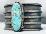 Johnson Toadacheeny Vintage Native American Navajo Turquoise Sterling Silver Bracelet-Nativo Arts