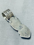 Rare Vintage Native American Navajo Lander Blue Turquoise Sterling Silver Pendant-Nativo Arts