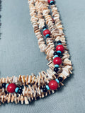 Quality Vintage Native American Navajo Sand Shell Sterling Silver Necklace