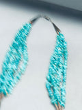 One Of The Most Unique Vintage Native American Navajo Turquoise Heishi Sterling Silver Necklace-Nativo Arts