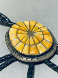 Native American Important Ihss Hallmark Vintage Howey Begay Sterling Silver Shell Bolo Tie-Nativo Arts