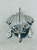 The Best Vintage Native American Navajo Toad Sterling Silver Pin Pendant-Nativo Arts