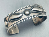 Hand Tooled Vintage Native American Navajo Repoussed Sterling Silver Bracelet-Nativo Arts