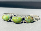 Rare Vintage Laguna Zuni Signed 3 Royston Turquoise Silver Bracelet-Nativo Arts