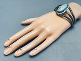 Stunning Vintage Native American Navajo #8 Turquoise Sterling Silver Bracelet-Nativo Arts