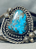 Ropes And Morenci Vintage Native American Navajo Turquoise Sterling Silver Bracele Told-Nativo Arts