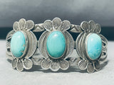Sky Blue Turquoise Vintage Native American Navajo Sterling Silver Bracelet-Nativo Arts