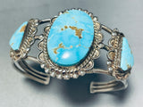 Museum Quality Vintage Native American Navajo #8 Turquoise Sterling Silver Bracelet-Nativo Arts