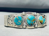 Mind Blowing Vintage Native American Navajo Royston Turquoise Sterling Silver Bracelet-Nativo Arts