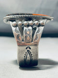 The Most Grand Vintage Native American Navajo Teardrop Petrified Wood Sterling Silver Bracelet-Nativo Arts