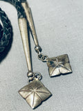 Important Charles Loloma Student Vintage Native American Navajo Sterling Silver Bolo Tie-Nativo Arts