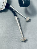 Important Hand-carved Vintage Native American Zuni Eagle Sterling Silver Bow Tie