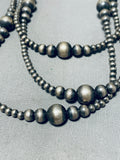 Dropdead Gorgy!! Vintage Native American Navajo Sterling Silver Bead Necklace-Nativo Arts