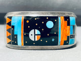 6.5 Inch Wrist Vintage Native American Navajo Turquoise Inlay Sterling Silver Bracelet-Nativo Arts