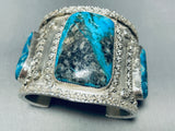 The Best Vintage Native American Navajo Blue Diamond Turquoise Sterling Silver Bracelet-Nativo Arts