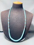 Native American Stunning Vintage Santo Domingo Turquoise Sterling Silver Necklace-Nativo Arts