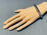 Heavy Hand Tooled Gold And Sterling Silver Vintage Native American Navajo Bracelet-Nativo Arts
