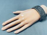 Aj Bowman Magnificent Vintage Native American Navajo Sterling Silver Bracelet