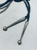 Traditional Vintage Native American Navajo Sterling Silver Bear Bolo Tie-Nativo Arts